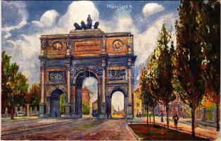 München, Munich; Siegestor s: M. Herterich