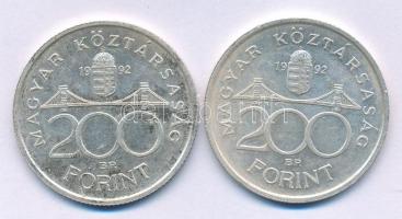 1992. 200Ft Ag "MNB" (2x) T:AU,XF patina
Adamo F13