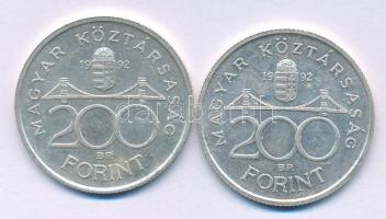 1992. 200Ft Ag "MNB" (2x) T:AU,XF patina
Adamo F13