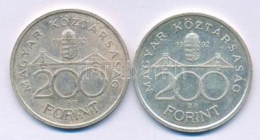 1992. 200Ft Ag "MNB" (2x) T:AU,XF patina
Adamo F13