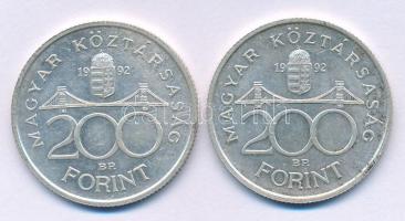 1992. 200Ft Ag "MNB" (2x) T:AU,XF patina
Adamo F13