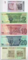 Zimbabwe 2007. 1$ + 2019. 2$ + 2020. 10$ + 20$ + 2008. 500.000$ T:AU közte egy VF Zimbabwe 2007. 1 D...