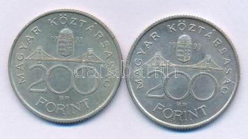 1993. 200Ft Ag "MNB" (2x) T:AU,XF patina
Adamo F13