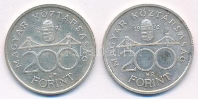 1992. 200Ft Ag "MNB" (2x) T:AU Adamo F13
