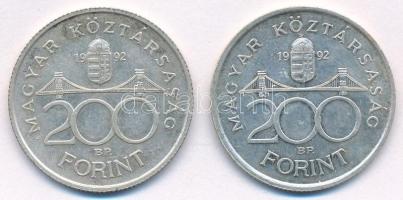 1992. 200Ft Ag "MNB" (2x) T:AU Adamo F13