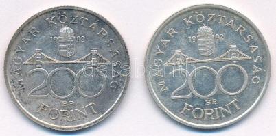 1992. 200Ft Ag "MNB" (2x) T:AU Adamo F13
