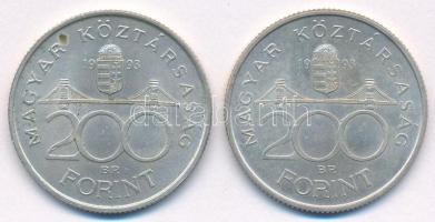 1993. 200Ft Ag "MNB" (2x) T:AU Adamo F13