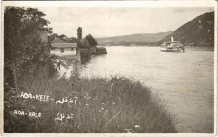 Ada Kaleh, Dunai kikötő, gőzhajó / Danube river port, steamship. photo (EK)