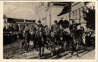 1940 Marosvásárhely, Targu Mures; bevonulás / entry of the Hungarian troops + &quot;1940 Marosvásárhely visszatért&quot; So. Stpl. (fl)