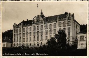 1943 Székelyudvarhely, Odorheiu Secuiesc; Római katolikus főgimnázium / Catholic grammar school (ragasztónyom / glue marks)