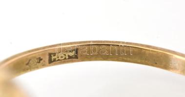 Arany (Au) 14K gyűrű lápisz lazulival, jelzett, méret: 57, bruttó: 4,9 g