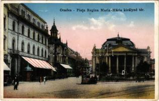 1940 Nagyvárad, Oradea; Piata Regina Maria / Mária királyné tér, színház / square, theatre (EK)