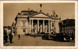 Nagyvárad, Oradea; Szigligeti színház, autók / theatre, automobiles (fl)