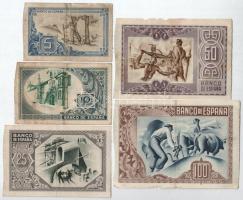 Spanyolország / Polgárháború / Bilbao 1937. 5P-100P (5xklf) T:F egyik szélén kis papírhiányok Spain ...