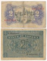 Spanyolország 1938. 2P (2xklf) T:VG Spain 1938. 2 Pesetas (2xdiff) C:VG Krause P#95, P#109