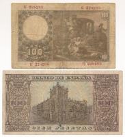 Spanyolország 1938. 100P + 1948. 100P T:VG Spain 1938. 100 Pesetas + 1948. 100 Pesetas C:VG
Krause ...