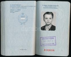 1965 Magyar Népköztársaság által kiállított útlevél Dr. Beke Andor részére, saját és gyermeke fényké...