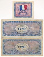 Franciaország / Szövetséges katonai kiadás 1944. 5Fr + 50Fr + 100Fr T:F,VG France / Allied military ...