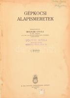 Molnár Gyula: Gépkocsi alapismeretek köny + mellékletek. [Bp., én., M. Kir. Honvéd Térképészeti Intézet], 155 p + 48 t. Színes és fekete-fehér ábrákkal. Félvászon kötésben