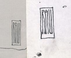 Rau Tibor (1934-2009), 2 db karikatúra: "A képviselő nyaral" és Menekülő halál (cím nélkül...