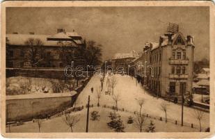 1939 Ungvár, Uzshorod, Uzhhorod, Uzhorod; Zupanát, posta, reálka / Zsupanátus, posta és reáliskola télen / county office, post office and school in winter (Rb)