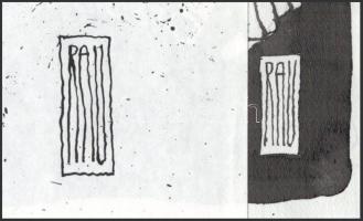 Rau Tibor (1934-2009), 2 db karikatúra: "Olcsó nyári program" és "Velős pánsíp"....