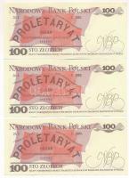 Lengyelország 1988. 100Zl "SU 5397503 - SU 5397506" (2x sorszámkövető pár + egyugrásos sor...