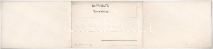 Lugos, Lugoj; Központi sörcsarnok, Ilka üzlete. 3-részes kinyitható panorámalap, Nemes Kálmán kiadás...