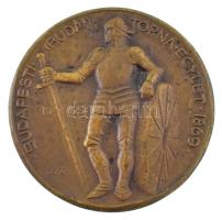 Berán Lajos (1882-1943) ~1940. "Budapesti Budai Torna Egylet 1869 - Kinizsy" kétoldalas bronz díjérem (33mm) T:XF