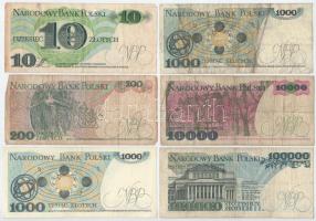Lengyelország 1982-1990. 10Zl - 100.000Zl (6db,5xklf) T:F-VG
Poland 1982-1990. 10 Zlotych - 100.000...
