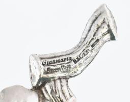 Ezüst (Ag) masszív plasztikus levél ékszertartó tálka, jelzett, 8,2×3,6 cm, nettó: 35 g