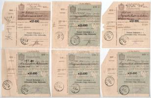 ~1920-1960. 9db-os vegyes elismervény, közte 1920. "Pesti magyar kereskedelmi Bank Ó-budai fiók...