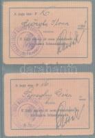 1935 Sátoraljaújhely megyei város strandfürdője 2 db autóbuszra és strandfürdőre érvényes idényjegye