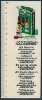 HB cigaretta / Underberg likőr reklámos vonalzó, kétoldalas, 19x8,5 cm