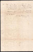 cca 1870 (nemes boronkai) Boronkay Farkas végrendelete, másfél kézzel beírt oldal, sérült viaszpecsé...