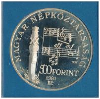 1981. 500Ft Ag "Bartók Béla" eredeti műanyag MNB tokban T:AU (eredetileg PP) patina Adamo EM62