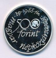1988. 500Ft Ag "Világ Vadvédelmi Alap" kapszulában T:AU (eredetileg PP) patina Adamo EM100