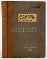 1914 Schuchardt és Schütte fémmegmunkálásra és gépépítésre való szerszámok. 1914. Sz. 300 M. Gazdag fekete-fehér képanyaggal illusztrált. Aranyozott félvászon-kötések, 4+438 p.