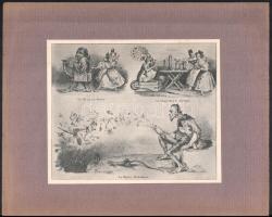 3 db erotikus nyomat kartonra ragasztva, 16,5×20 cm