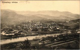 1915 Rózsahegy, Ruzomberok; látkép zsinagógával és vasútállomással. Komor testvérek kiadása / general view with synagogue and railway station