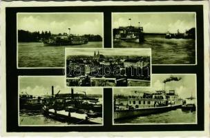 1938 Komárom, Komárno; kikötő, gőzhajók / port, steamships + &quot;1938 Komárom visszatért&quot; So. Stpl. (EK)