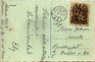 1938 Komárom, Komárno; kikötő, gőzhajók / port, steamships + "1938 Komárom visszatért" So....