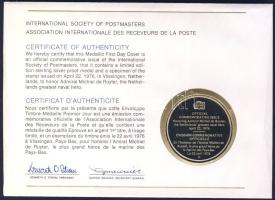 Hollandia 1976. "Michiel de Ruyter" a Postamesterek gondozásában kiadott Ag emlékérem 20g ...