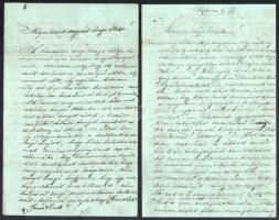 1872-1873 Nagy Sándor I. oszt. távirdatiszt 4 db kézzel írt levele: három szerelmének, (nemes) lülei...