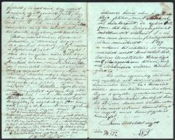 1872-1873 Nagy Sándor I. oszt. távirdatiszt 4 db kézzel írt levele: három szerelmének, (nemes) lülei...