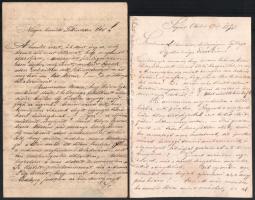 1872-1873 Nagy Sándor I. oszt. távirdatiszt 4 db kézzel írt levele: három szerelmének, (nemes) lülei...