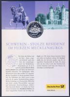 Németország 1999. "Schwerin" Ag (999) emlékérem 15g kisalakú emlékíven elsőnapi bélyegzős ...