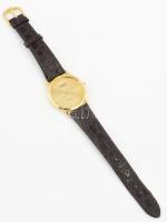 Casio karóra, kvarc, bőr szíjjal, számlap d: 28mm