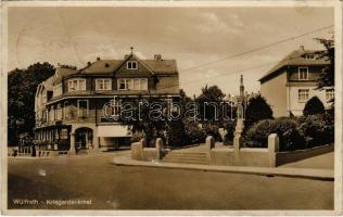 1930 Wülfrath, Kriegerdenkmal, Conditorel u café. Verlag Photo-Platow / military monument, café (surface damage)