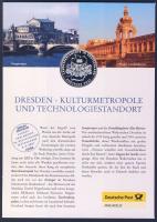 Németország 2001. "Drezda" Ag (999) emlékérem 15g kisalakú emlékíven, elsőnapi bélyegzős b...